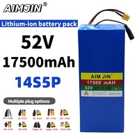 14S5P 18650 Lithium Battery 52V 17500mAh with BMS High-Power for Electric Scooters Mountain Bikes
