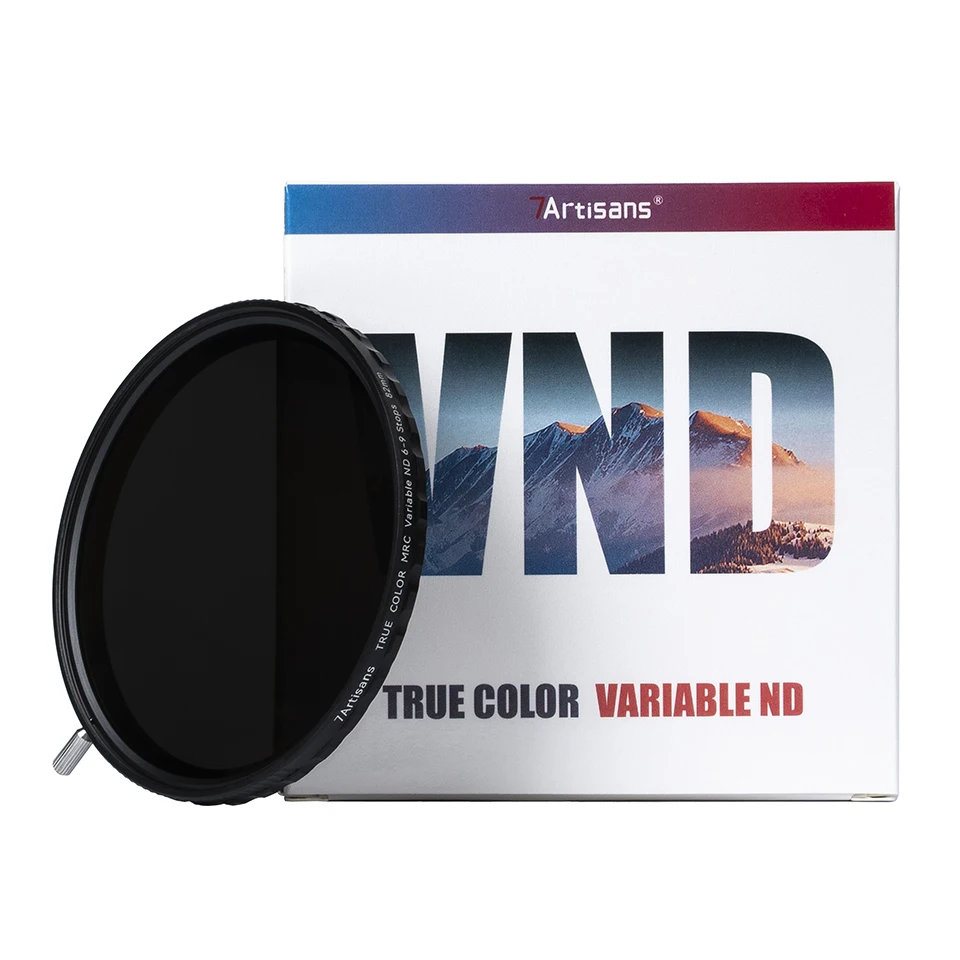 7artisans True Color Variable ND Filter with 2-5 Stops 6-9 Stops Ultra Slim Frame Camera Lens Filters 67/72/77/82mm for Sony