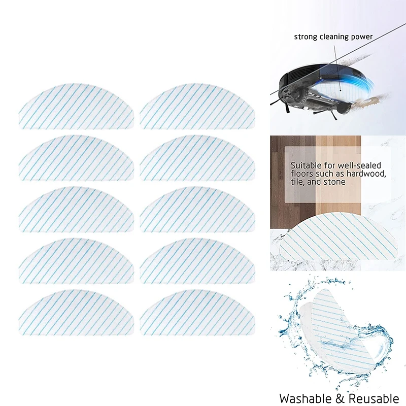 B99A-Replacement Mopping Pads For Ecovacs DEEBOT OZMO T9 Series T8 Series T8 AIVI T8 Max N8 Pro Plus Robot Vacuum