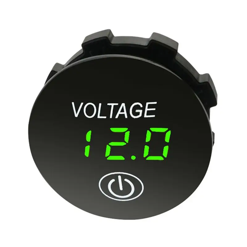 Strict 3X Battery Capacity Display Voltmeter LED Digital Voltage Meter With Touch-On OFF Switch Car Motorcycle DC 3V-35V Green