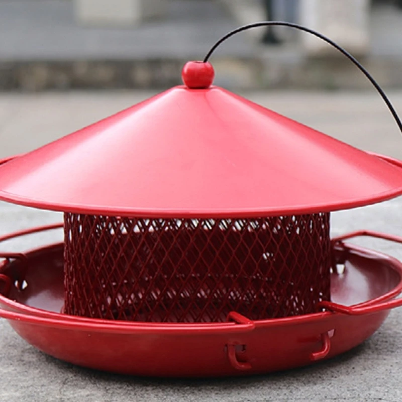 Pet Bird Feeder Outdoor Hanging Pet Dispenser Multiple Hole Bird Feeder Automatic Feeding Tool for Flying Animals M76D