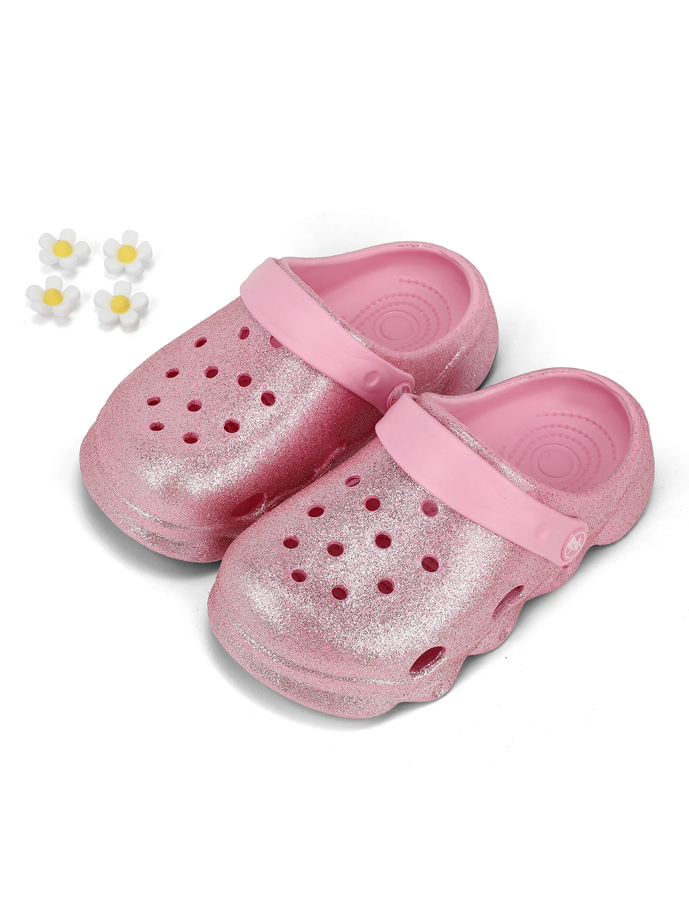 Glitzer-Clog für Kinder, leichte EVA-Gartenschuhe, wasserdichte rutschfeste Sandalen, bequeme Slip-On-Schuhe für drinnen und draußen 1214 – Detail 5