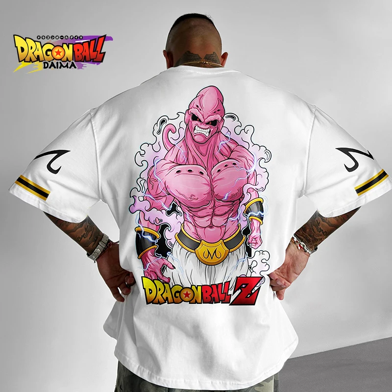 

Мужские футболки Dragon Ball Majin Summer Y2k Футболка с короткими рукавами и графикой Свободные хлопковые повседневные уличные топы большого размера Аниме Косплей
