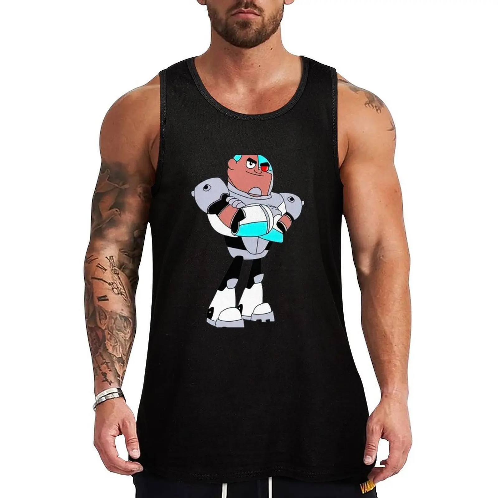 Camiseta deportiva para niños con diseño de dibujos animados, camiseta sin mangas para entrenamiento, que absorbe la humedad y es ligera