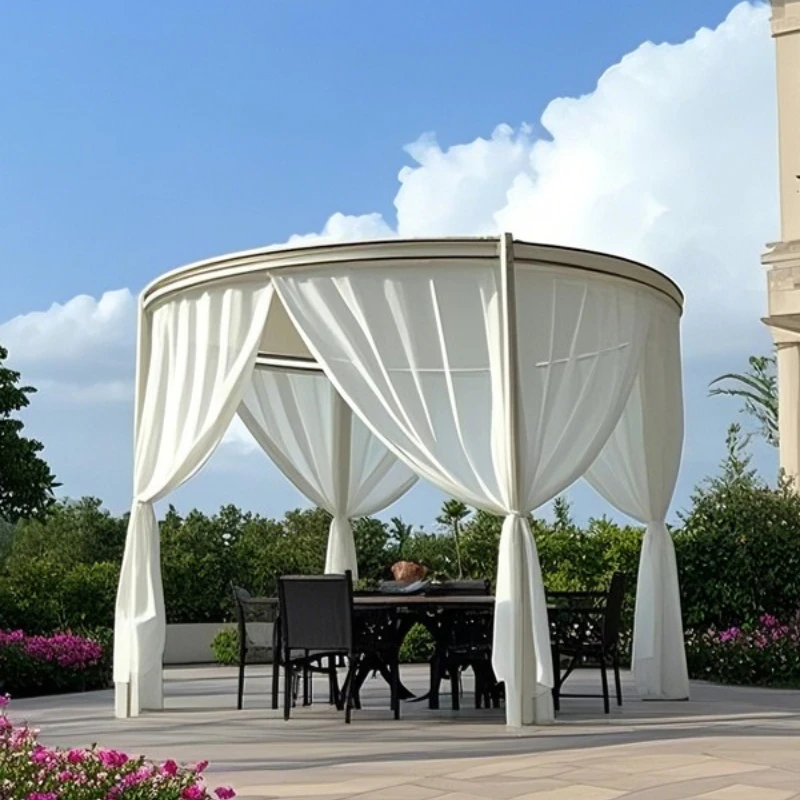 Outdoor round awning awning garden courtyard sunscreen landscaping pergola villa swan awning yard camp bed and breakfast tent