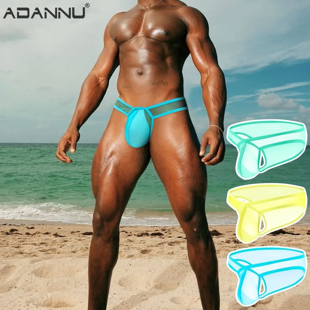Ice 1-4PCS silk Transparent Men's Underwear Independent Large U Pouch Briefs Sexy Waist High Fork Underpants Men Sports Panties