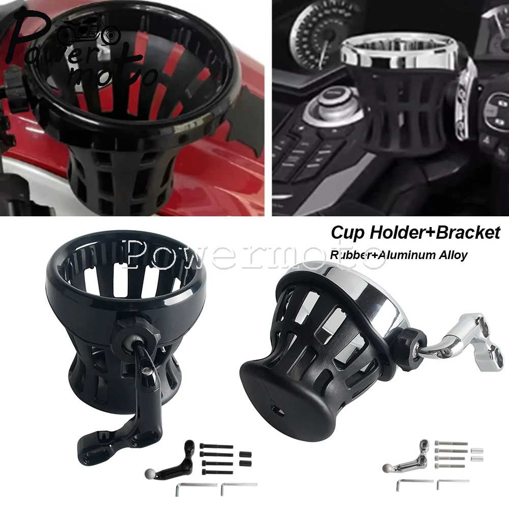 Motorcycle Handlebar Mount Cup Drink Holder For Harley BMW R Nine T Yamaha Suzuki Boulevard C50 C90 M109 Honda GL1800 Gold Wing