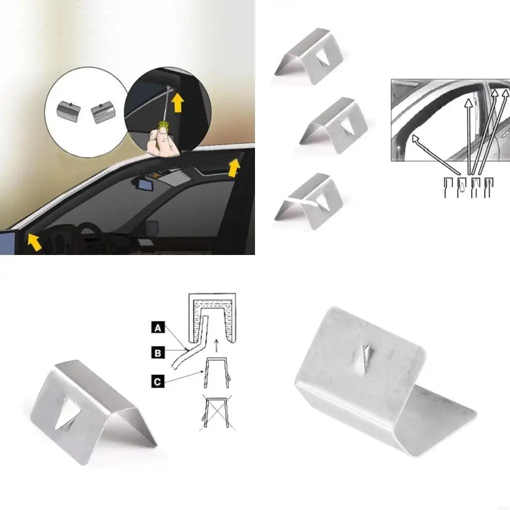 Wind Deflector Channel Clips Practical & Reliable Fixing Retaining Clips for Any Car Say Goodbye to Glass Contact New