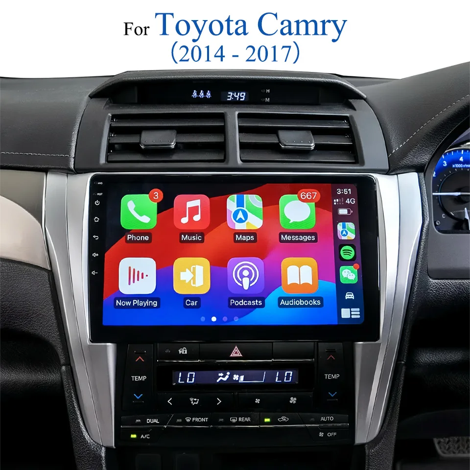

10.1'' Android 14.0 Auto Radio Head Unit For Toyota Camry 2014 2015 2016 2017 Car GPS Navi Stereo Multimedia Video DVD Player