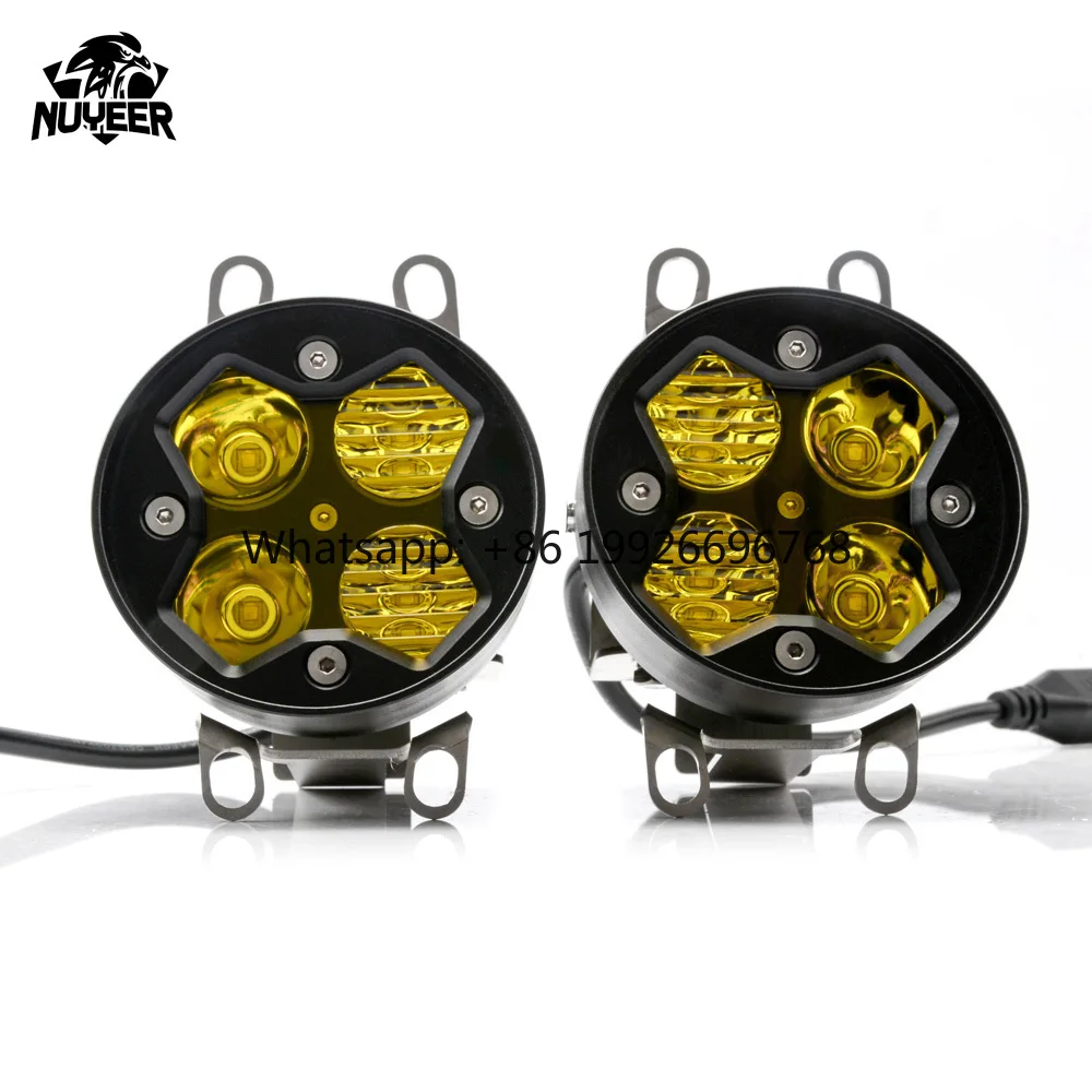 Led Fog Light for Car Yellow Fog Lamps Round White Yellow Waterproof Led Driving Light Led Headlight Fog Lamp for Offroad