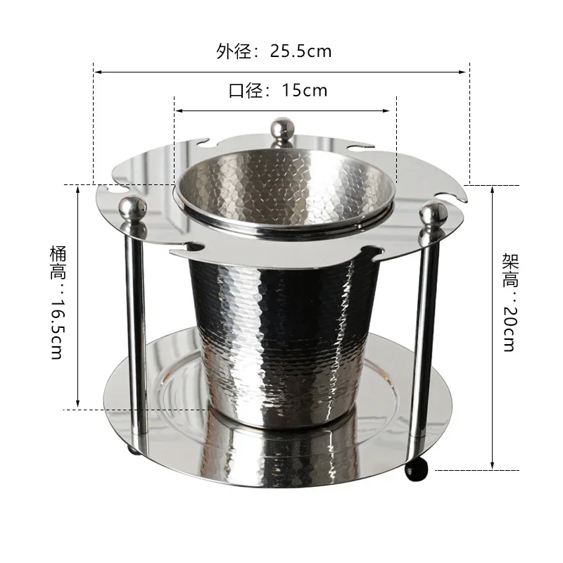 Stainless Steel Luxury Wine Glass And Ice Bucket Set Elegant One-Piece Stand for Red Wine Champagne Home Bar Decor
