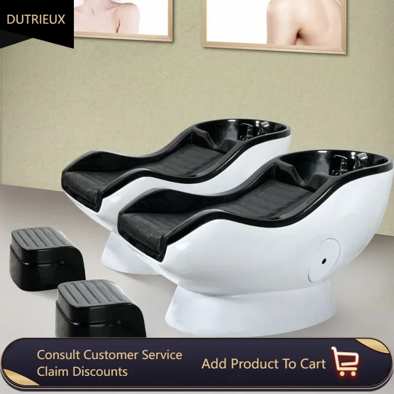 Black White Shampoo Chair Washing Hair Hairdressing Japanese Hairwash Bed Head Spa Haar Wasch Liege Barber Station Furniture