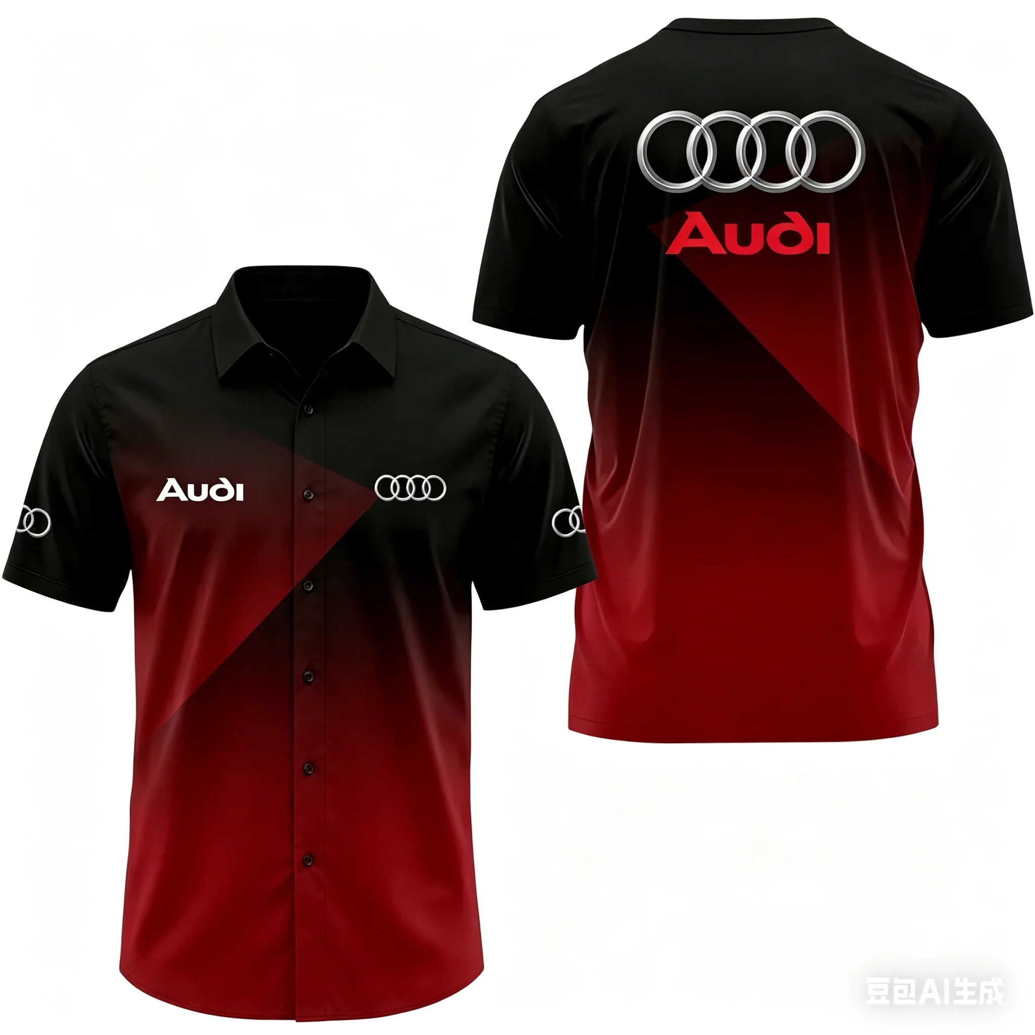 2026 New Audi 3D Printed Outdoor Sports Event Casual Shirt Moisture-wicking Breathable Multifunctional All-in-one Casual Shirt