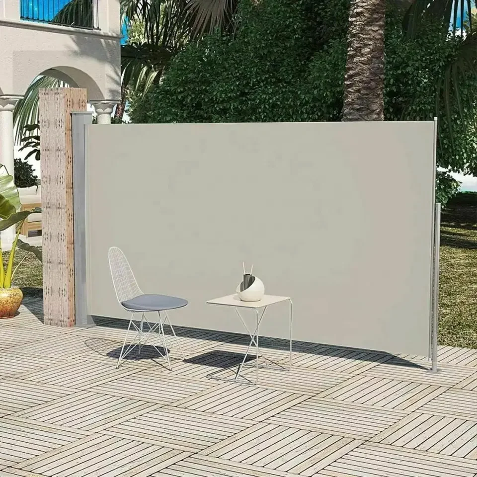 Privacy Space Outdoor Waterproof Wind Screen Divider Retractable Side Awning Foldable Wall Mounted Sun Shade Garden Shading
