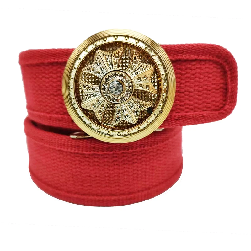 Vrouwen Modieuze Tailleband Draait Rond Met Gesp Nieuwe Stijl Witte Doek Riem Luxe Vrouw Roze Riem