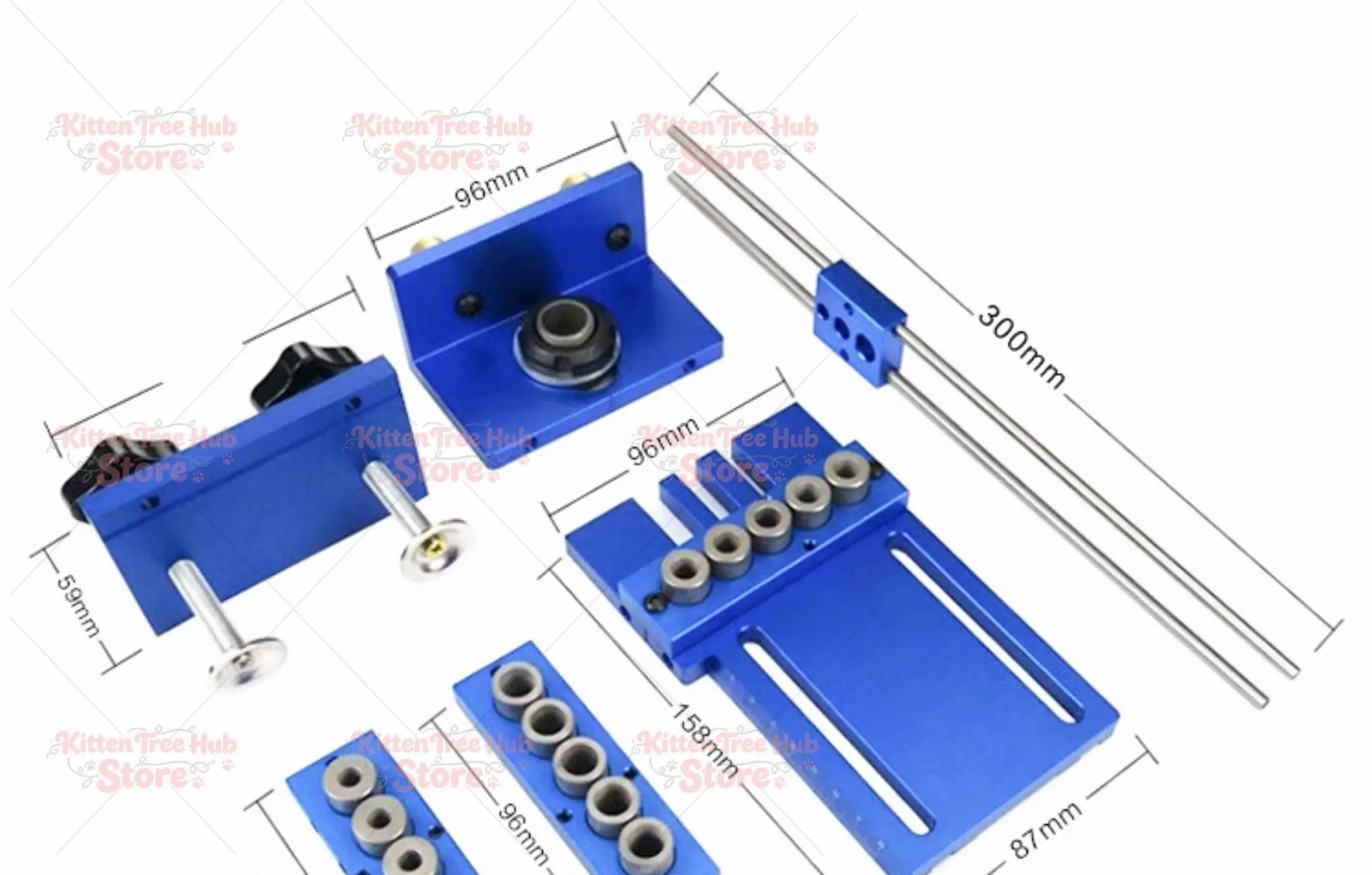 08400 Round wood tenon Hole Puncher, Three-in-one positioner, Woodworking hole opener, Woodworking DIY tool