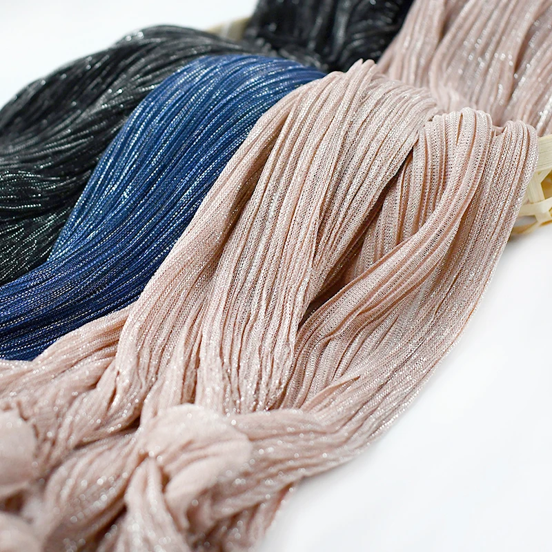 50/100*150cm Pleated Sparkly Fabric Blended Knitted Cloth for Party Dress Stage Performance Garment Fabrics DIY Sewing Material