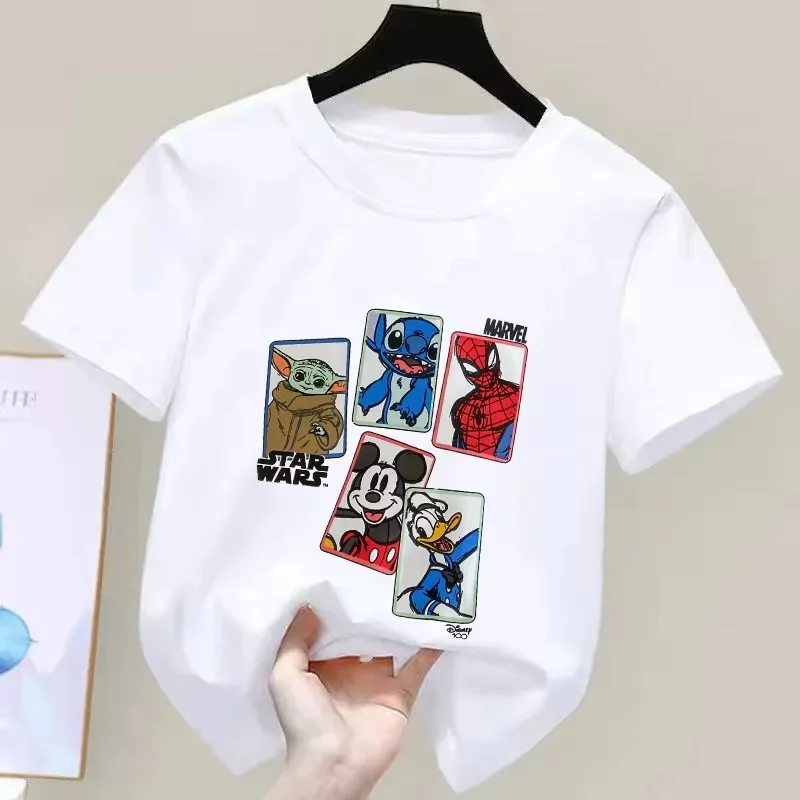 

Summer Children's T-shirt Disney Marvel Co Printed 2026 Pure Cotton Breathable Parent-child Short Sleeved Outfit Preferred