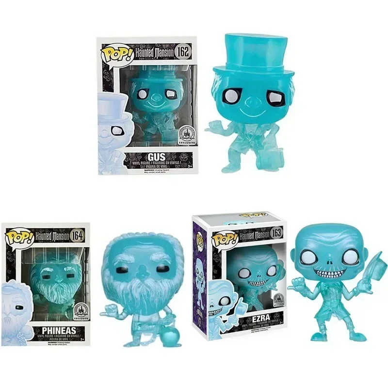 Funko pop mansão assombrada mang 162 ezra 163 phineas 164 figura de vinil limitada brilha no escuro parques da disney modelo exclusivo brinquedos