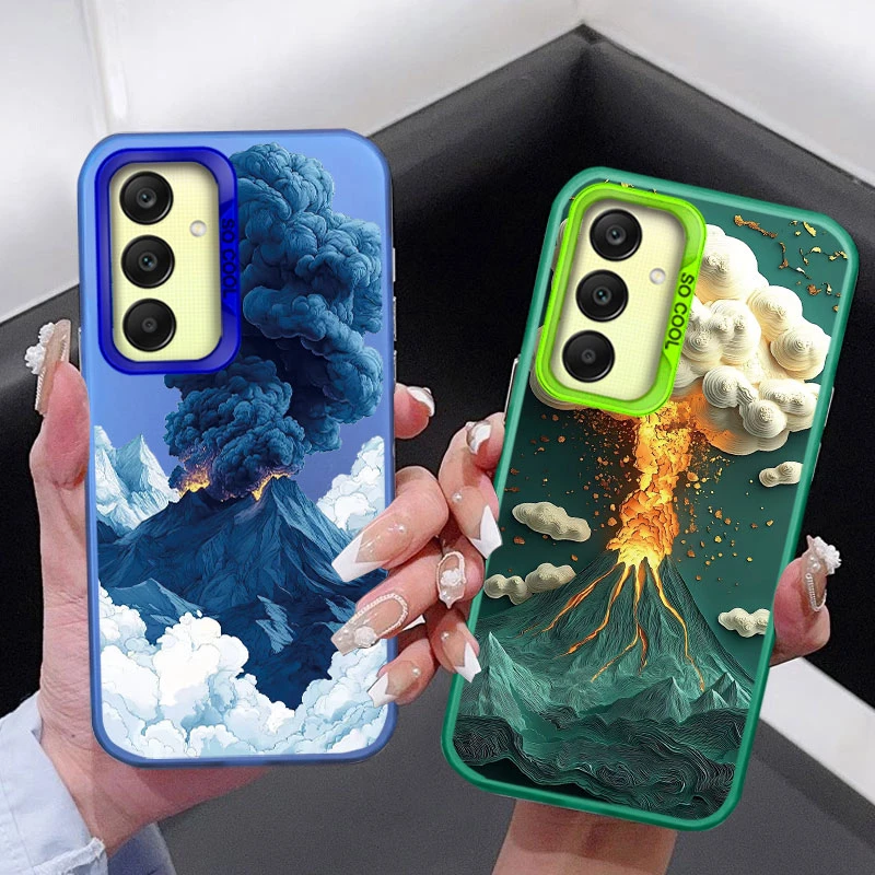 Capa de telefone magma que brilha no escuro, para samsung galaxy a16 a15 a25 a55 a35 a12 a52 a33 a56 a14 a24 a34 a53 a32 a13 capa de silicone