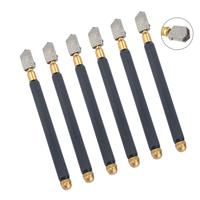 2/3/4/6Pcs TC-17 Oil Glass Cutter Metal Handle Diamond Straight Head Cutting Tool Pack