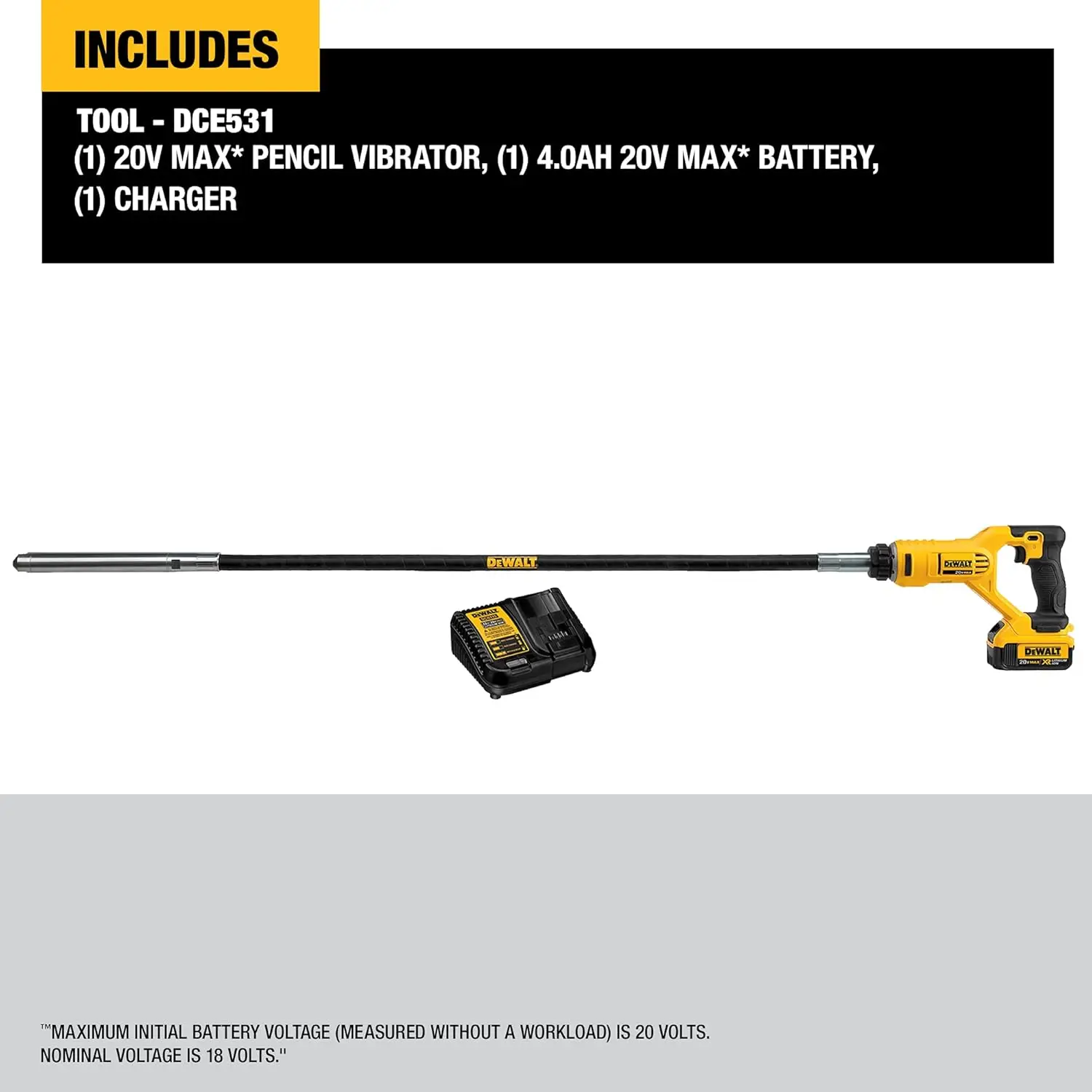 DEWALT 20V MAX* Concrete Vibrator, Pencil (DCE531M1)