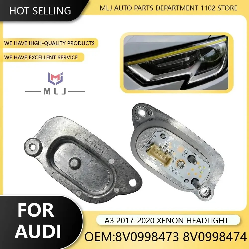 

New8V0998473 8V0998474 DRL LED Modules For2017-2020 AUDI A3 Xenon Headlight Daytime Running Light Super Bright White Lightsource