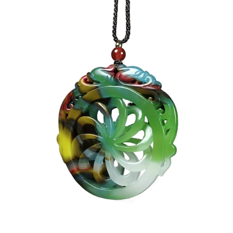 Men's Fashion Pendant Hollow Antique Dragon Design Double Sided Engraved Hot Wheels