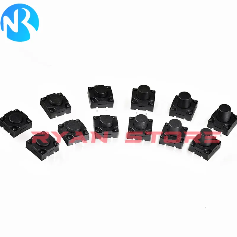 20PCS Waterproof PCB Tactile Push Micro Button Switch 12*12*4.3H 5 5.0 5.5H 6 6.5H 7 7H.5 8 8.5H 12X12X9 9.5MM 10 10.5MM 11 12 H