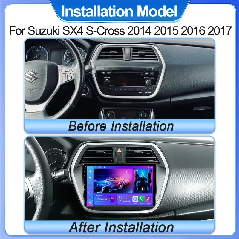 Android 15 Car DVD Radio For Suzuki SX4 S-Cross 2014 2015 2016 2017 Car Multimedia Player Stereo GPS Head Unit Head WIFI 4G DSP