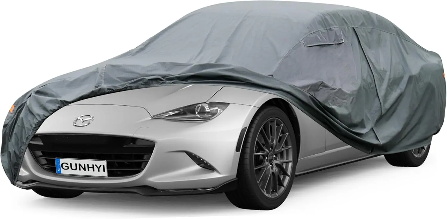 

16-Layer Waterproof All-Weather Car Cover for Sports Coupe Small Cars, Universal Fit Mazda Miata BMW Z3 Honda S2000