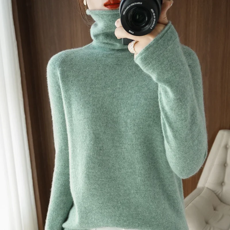 Tailor Sheep Turtleneck Sweater Women\'s Autumn Winter New Knitted Pullover Basic Bottoming Shirt Lady Long Sleeve Slim Wool Tops