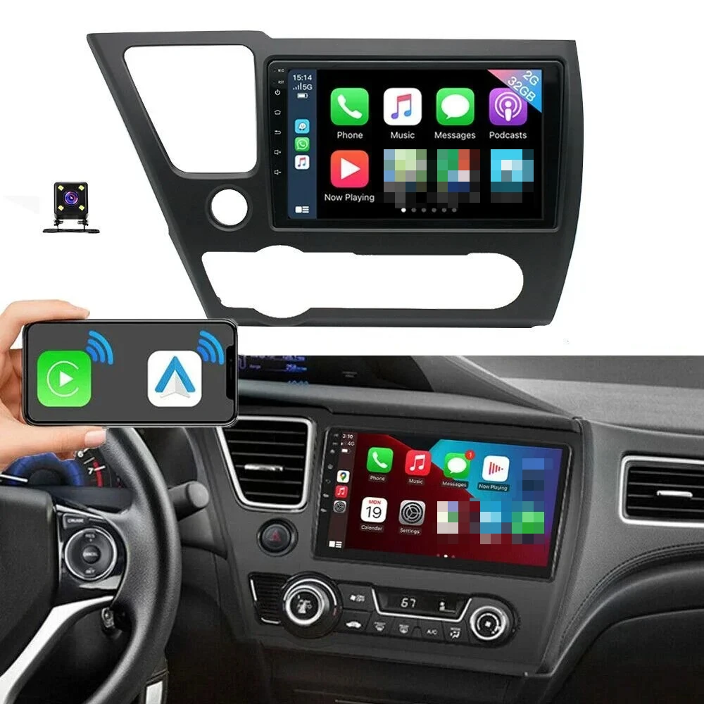 Smart Car Systems Android 15 Car Radio For Honda Civic 2013-2017 Sender Coupe Multimedia Player Video for Carplay GPS Multimedia Player Bluetooth Car Accessories