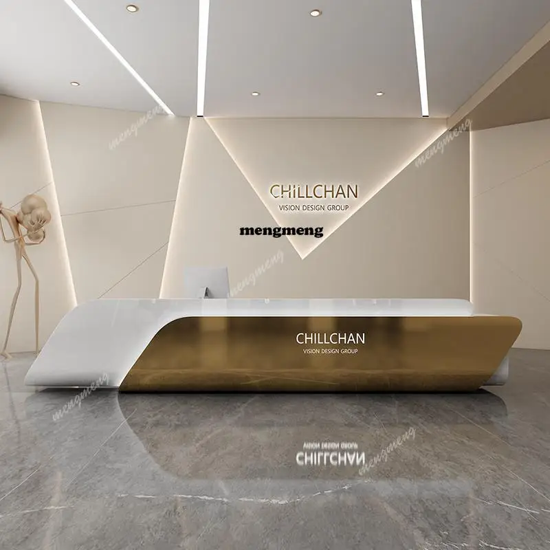 

Checkout Front Desk Reception Counter Modern Long Classic Reception Desks Beauty Salon Clinic Mostrador Recepcion Furniture