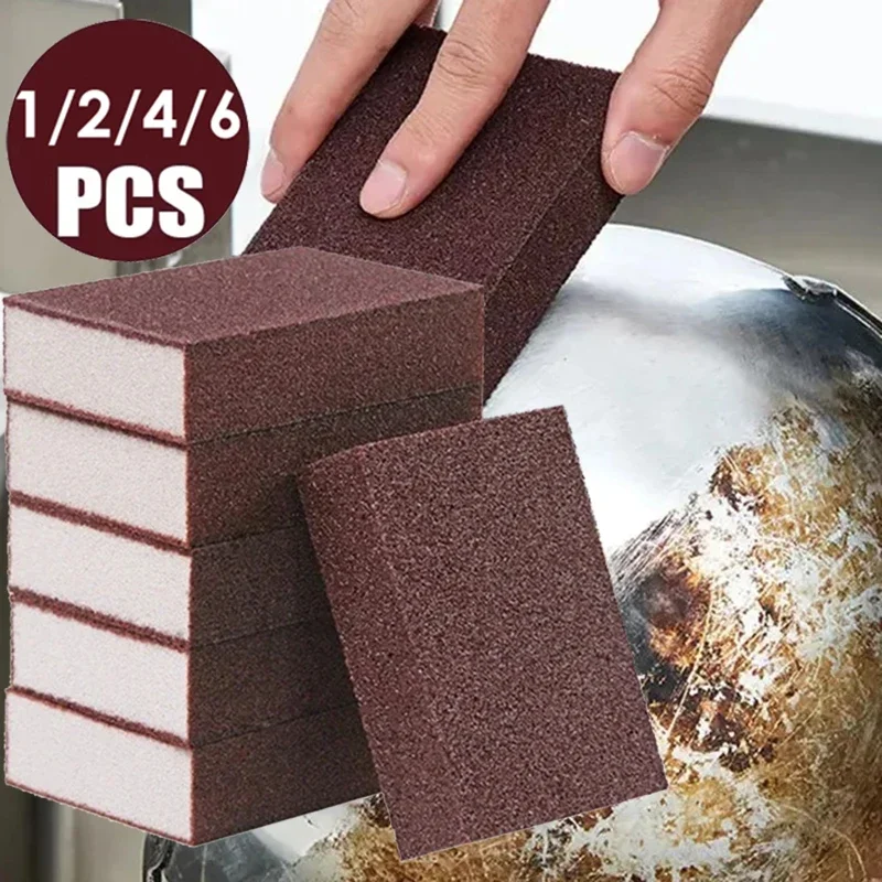6pcs Diamond Sponge Magic Erasers Carborundum Removing Rust Cleaning Sponge Brush Kitchen Pot Dish Rust Removal Emery Clean Rub