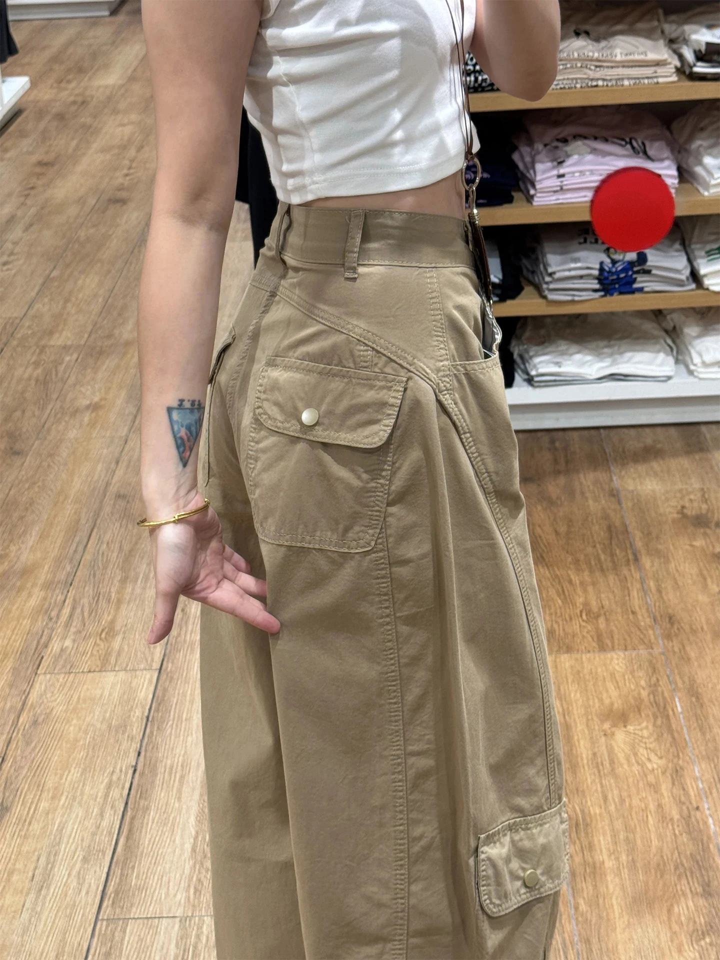 

Американские рабочие брюки цвета хаки с изогнутым кроем, унисекс, с множеством карманов, свободные, с высокой талией, прямые джинсы, длинные брюки для повседневной носки