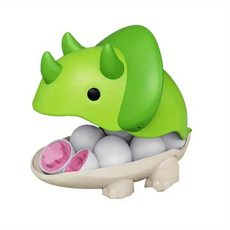 Children's Toys Dinosaur Twisted Egg Storage Box Triceratops Shape Matching Color Recognition Baby Infant Early Learning Toy