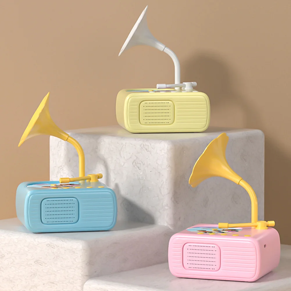 スピーカー付き子供用蓄音機 子供用音楽プレーヤー 男の子と女の子向けの教育用蓄音機 対象年齢3歳以上