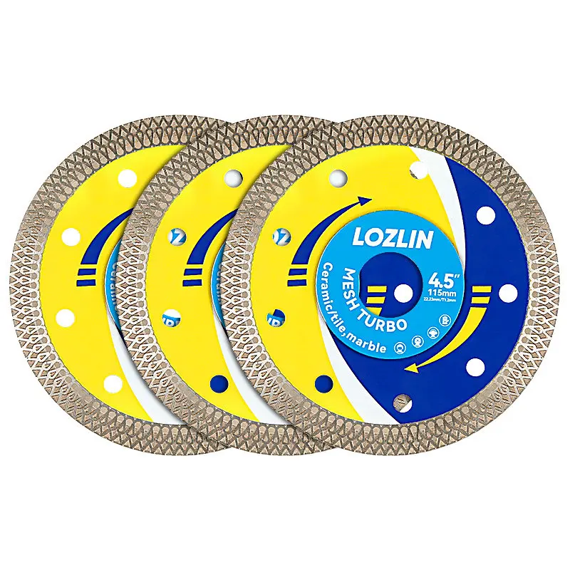 LOZLIN High Quality Diamond Cutting Saw Blade Disc 115mm Multifunctional Cutting Disc For Porcelain Tile Ceramic Glass Granite Marble Quartz Stone Fit 100 Type Angle Grinder Home Renovation Masonry DIY Cutting Tool Accessories