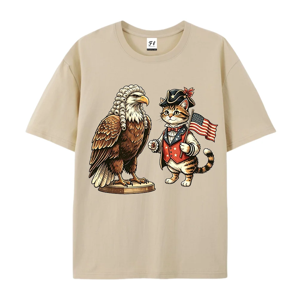 250th Anniversary Shirt Funny Patriotic History Sweatshirt Independence Day Vintage Patriotic Eagle Cat Shirt USA Humor Shirt
