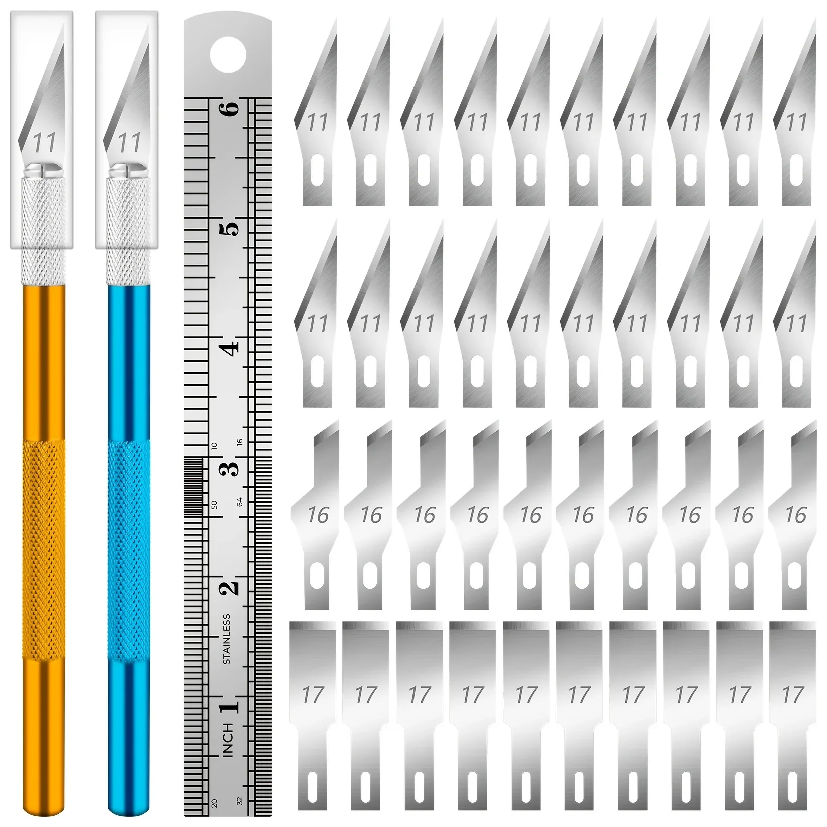 Exacto Knife Upgrade Precision Carving Craft Knife Hobby Knife Kit 40 Spare Knife Blades for Art, Scrapbooking