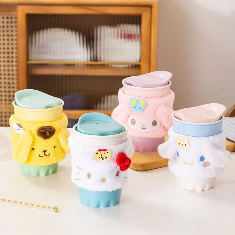 

Новинка Sanrio Kawaii HelloKitty 360 мл кружка My Melody керамическая чашка для воды с крышкой мультяшная Милая креативная домашняя чашка для воды подарок для девочки