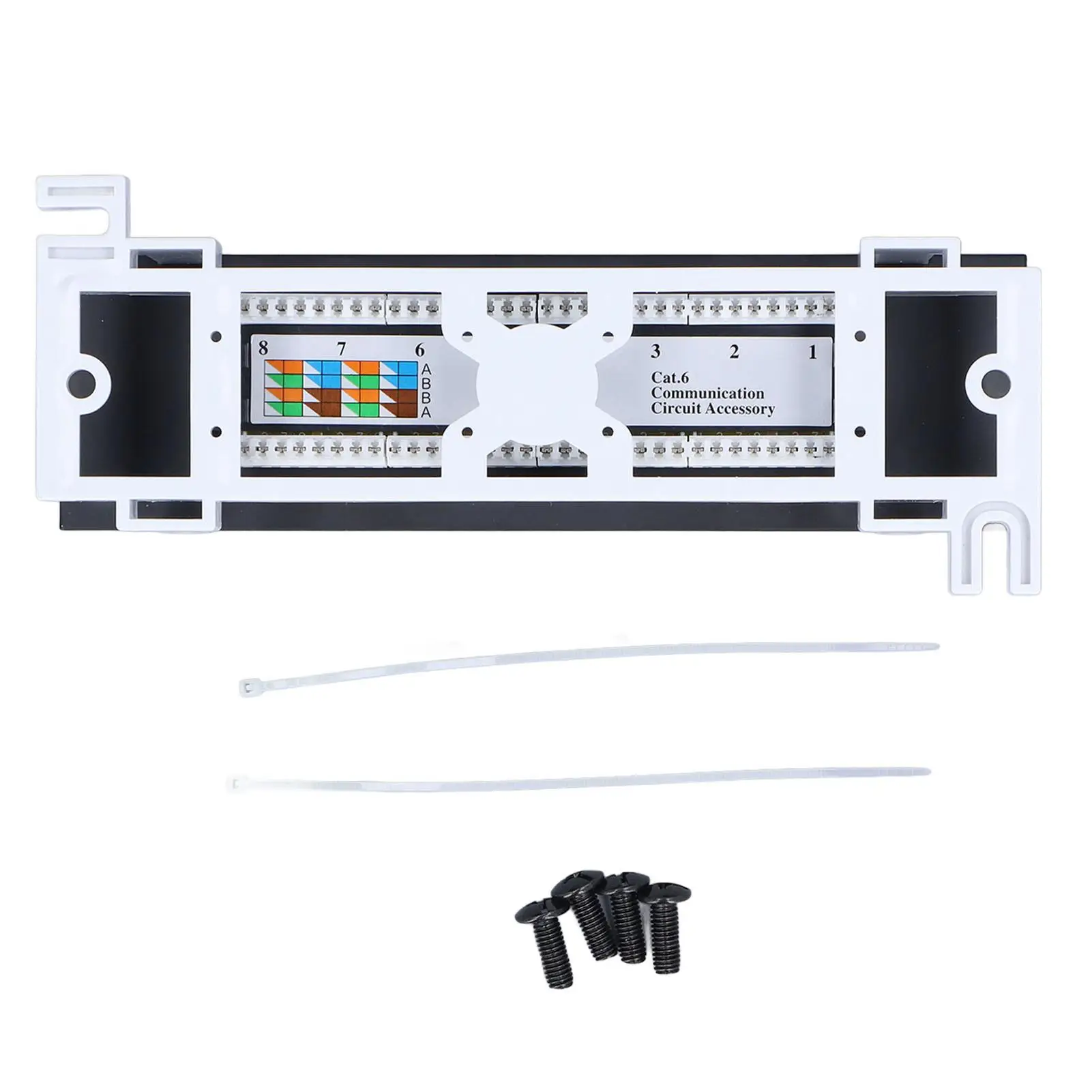 8 Port CAT6 Patch Panel Rackmount 568A/B RJ45 Cable Organizer