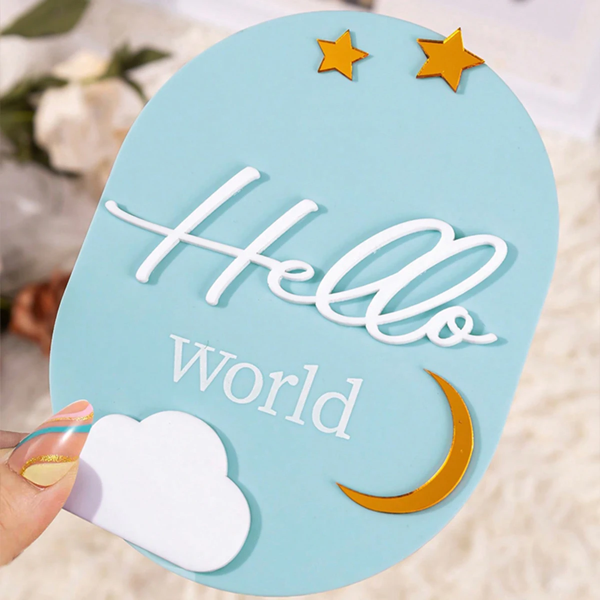 

Ylsteed hello world, знак объявлений о рождении ребенка, знак для новорожденного мальчика и девочки, бабочка, луна, звезда, доска объявлений, реквизит для фотосессии