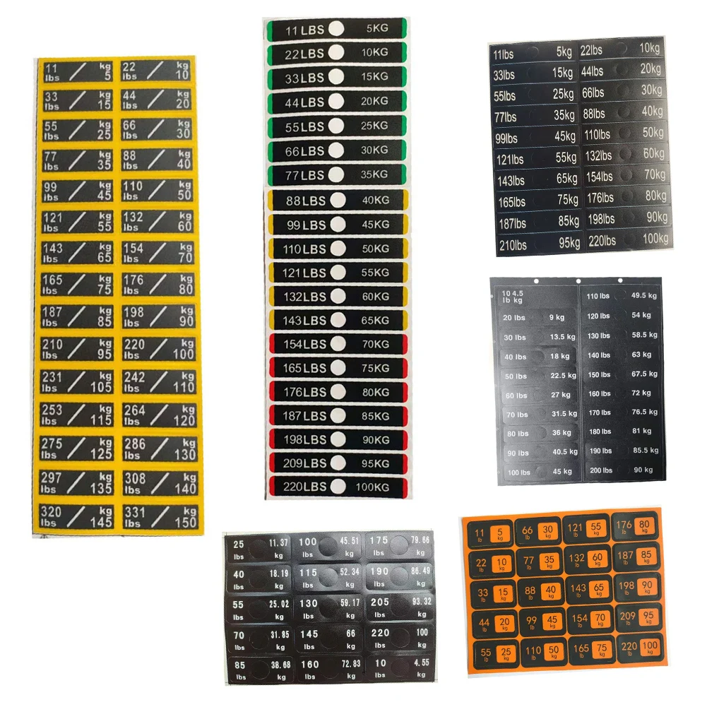 Circuit Breaker Label Sticker For Weight Identification Classification Strength Training Machine Attachments Weight Stack Labels