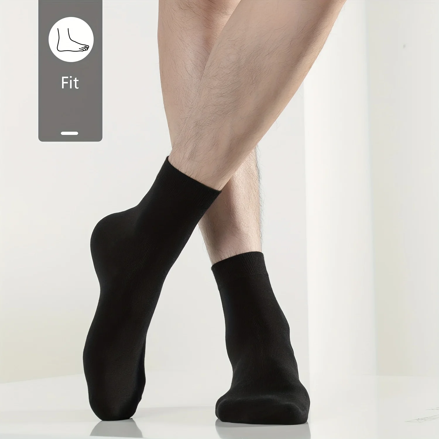 

5 Pairs Men's Solid Vegan Comfy Bamboo Socks Cosy for Men and Women Multipack