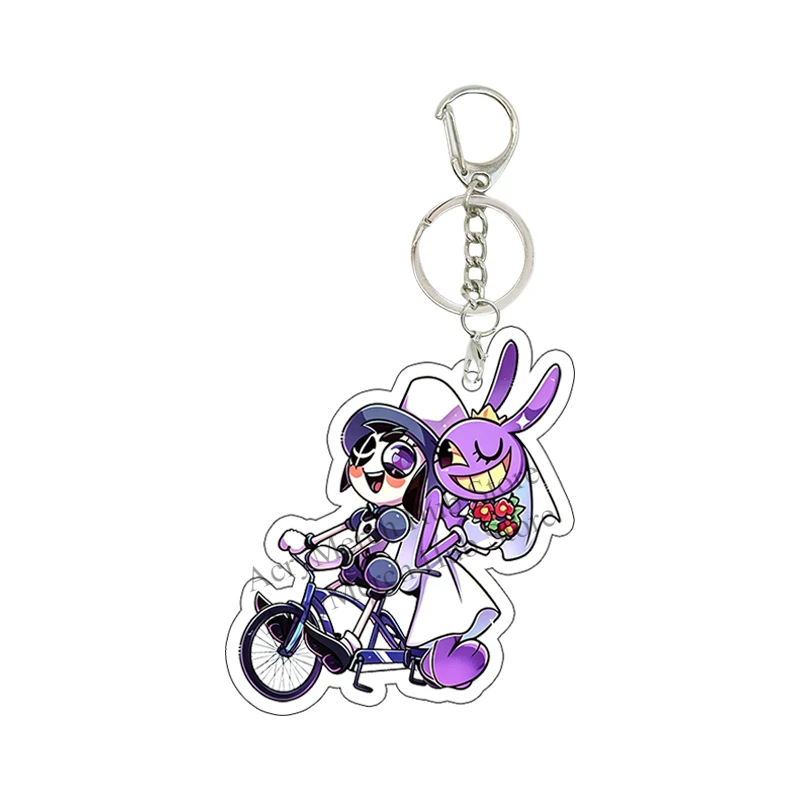 Pomni Jax Amazing Circus Acrylic Keychain Kawaii Affordable Girl Backpack Pendant Couple Jewelry Accessories Commemorative Gift view 2