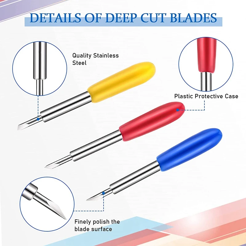 40 Pieces Cutting Blades Fine Point Blades With 1 Deep Point Housing Compatible With Explore Air 2 Maker Expression