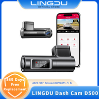 LINGDU D500 Dash Cam Ultra HD 4K Built-in 5GHz WI-FI GPS English Voice Control Dash Car Camera 24H Loop Recording D500 Car DVR