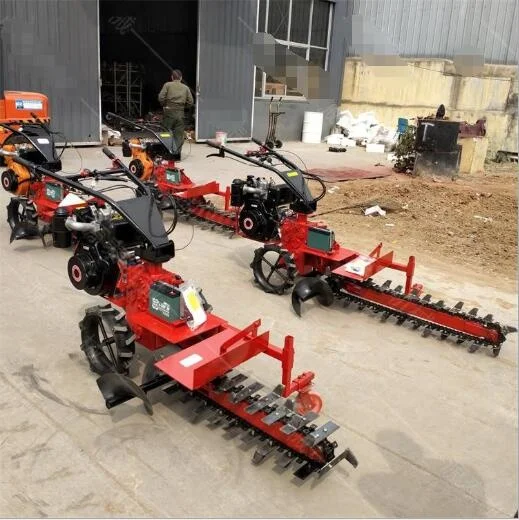 Pipe line cable chain hand-held trencher mini farm trencher machine equipment Water pipe trencher